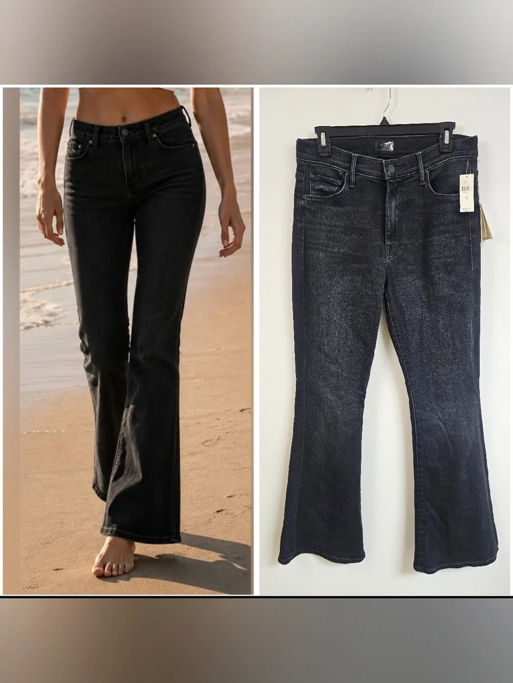 Mother The Weekender In Deep Back Stretch Flare Wide Leg Kate Middleton Jean